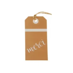 12 Etiquettes "Merci" - Naturel