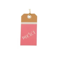 12 Etiquettes "Merci" - Rose