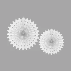 Eventails assortiment de 2 tailles - Blanc
