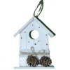 Façade de Cabane à Oiseau de Noël avec Pomme de Pin