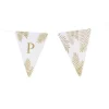 5 Fanions Blancs et Paillettes Or " P " - Fougère