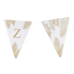5 Fanions Blancs et Paillettes Or " Z " - Fougère
