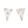 5 Fanions Blancs et Paillettes Or " & " - Fougère