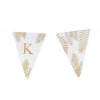 5 Fanions Blancs et Paillettes Or " K " - Fougère