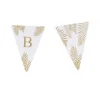 5 Fanions Blancs et Paillettes Or " # " - Fougère