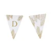 5 Fanions Blancs et Paillettes Or " D " - Fougère