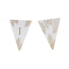 5 Fanions Blancs et Paillettes Or " I " - Fougère