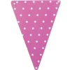5 Fanions en Carton à Pois - Fuchsia