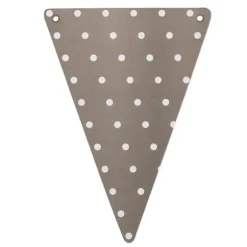 5 Fanions en Carton à Pois - Taupe