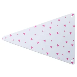 5 Fanions en carton à triangles fuchsia