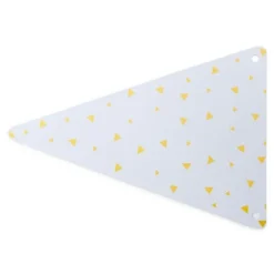 5 Fanions en carton à triangles jaunes