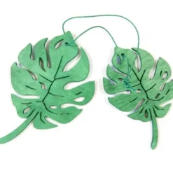 2 feuilles Monstera en bois à suspendre - Moyenne et petite