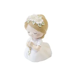 Figurine pour communion - 11,5 x 7,5 x 8 cm - Communiant agenouillé avec chapelet - Modèle au choix