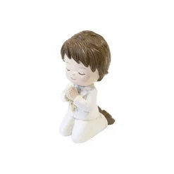 Figurine pour communion - 11,5 x 7,5 x 8 cm - Communiant agenouillé avec chapelet - Modèle au choix