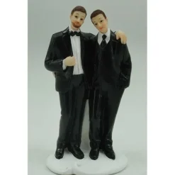 Figurine pour mariage - 11,5 cm - Couple d'hommes mariés