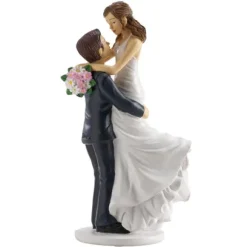 Figurine pour mariage - 18 cm - Couple de mariés dans les bras
