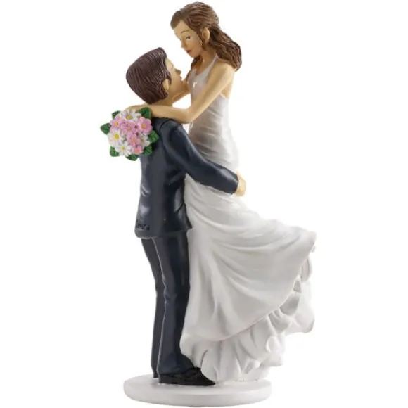 Figurine pour mariage - 18 cm - Couple de mariés dans les bras