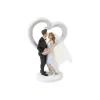 Figurine pour mariage - 13,5 cm - Couple de mariés devant cœur