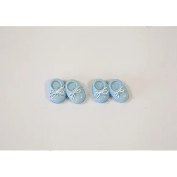 6 figurines pour baby shower - 2 x 2,7 x 0,9 cm - Paire de chaussures de bébé - Couleur au choix