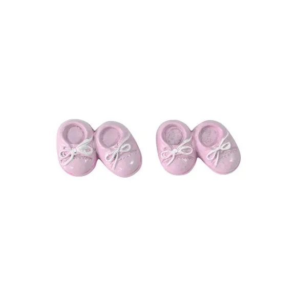 6 figurines pour baby shower - 2 x 2,7 x 0,9 cm - Paire de chaussures de bébé - Couleur au choix