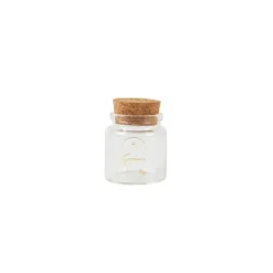 Fiole en verre avec bouchon en liège - Collection Communion Pureté Blanc et Or
