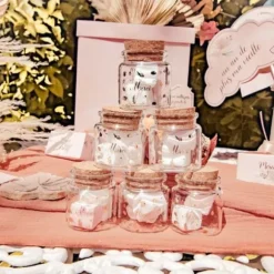 Fiole en verre avec bouchon en liège - Collection Boho Blush et Or