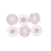 6 fleurs adhésives en papier - 5 cm - Couleur au choix