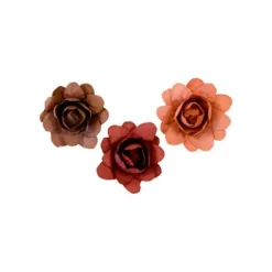 12 fleurs en camaïeu en papier - Couleur au choix