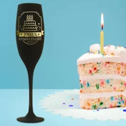 Flûte Noire effet or - Joyeux Anniversaire