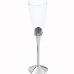 6 flûtes à champagne brillantes en polystyrène - 139 ml - Couleur au choix