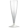 10 Flûtes à Champagne en Plastique - Blanc Perlé