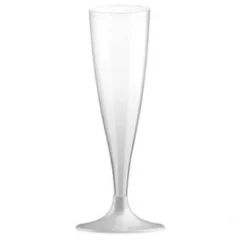 10 Flûtes à Champagne en Plastique - Blanc