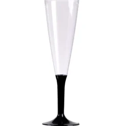 10 Flûtes à Champagne Plastique Pied Noir
