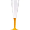 10 Flûtes à Champagne Plastique Pied Orange