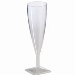10 flûtes à champagne transparentes en plastique réutilisable - 12 cl