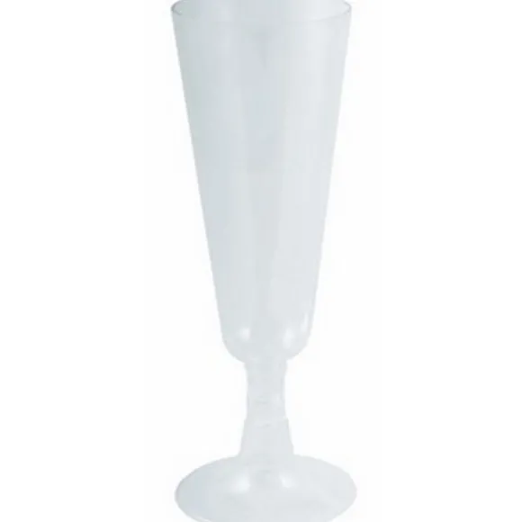 6 flûtes à champagne transparentes en plastique réutilisable
