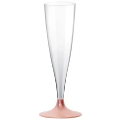 10 flûtes à pieds roses dorés - 140 ml