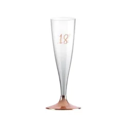 6 Flûtes Transparentes - Rose Gold - Age au Choix