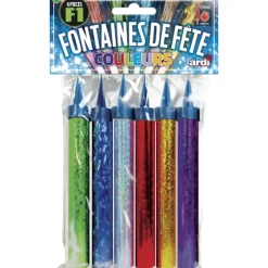6 fontaines de fête colorées - 50 secondes