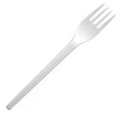 20 fourchettes blanches en plastique réutilisable