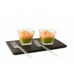 24 fourchettes de dégustation transparentes réutilisables en plastique - 10 cm