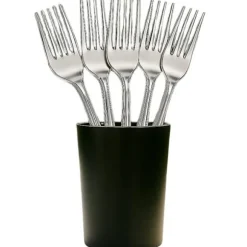 10 fourchettes de luxe réutilisables en plastique - 18,5 cm - Couleur au choix