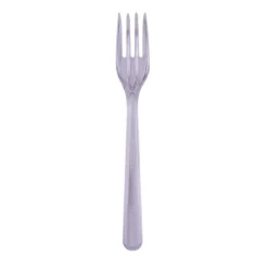 50 fourchettes de luxe transparentes et réutilisables - 18 cm