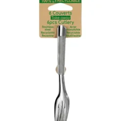 6 fourchettes en acier inoxydable sur carte - 16,5 cm - Collection Slim²