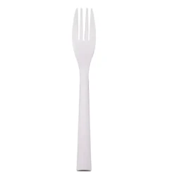 50 fourchettes "Picnik" blanches incassables en polypropylène - 18 cm
