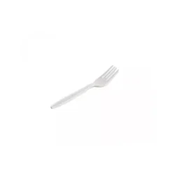 10 fourchettes "Picnik" blanches incassables en polypropylène - 18 cm