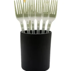 10 fourchettes réutilisables en plastique - 18,5 cm - Couleur au choix