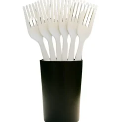 10 fourchettes réutilisables en plastique - 18,5 cm - Couleur au choix
