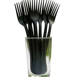 10 fourchettes réutilisables en plastique - 18,5 cm - Couleur au choix