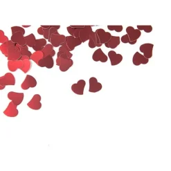 10 g de confettis métallisés en forme de cœur à parsemer - Couleur au choix